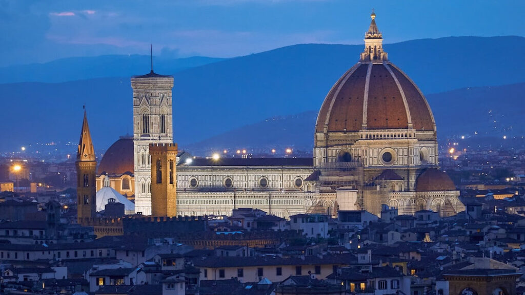 Florence cathedral during night